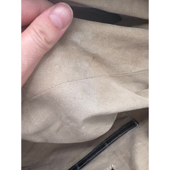 Authentic Brahmin Black Croc-Embossed Leather Satchel - Picture 10 of 10